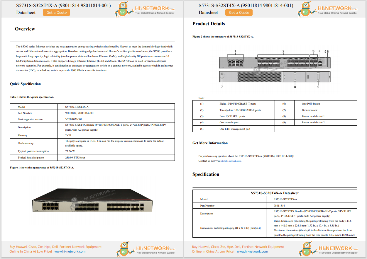 huawei s5731 datasheet