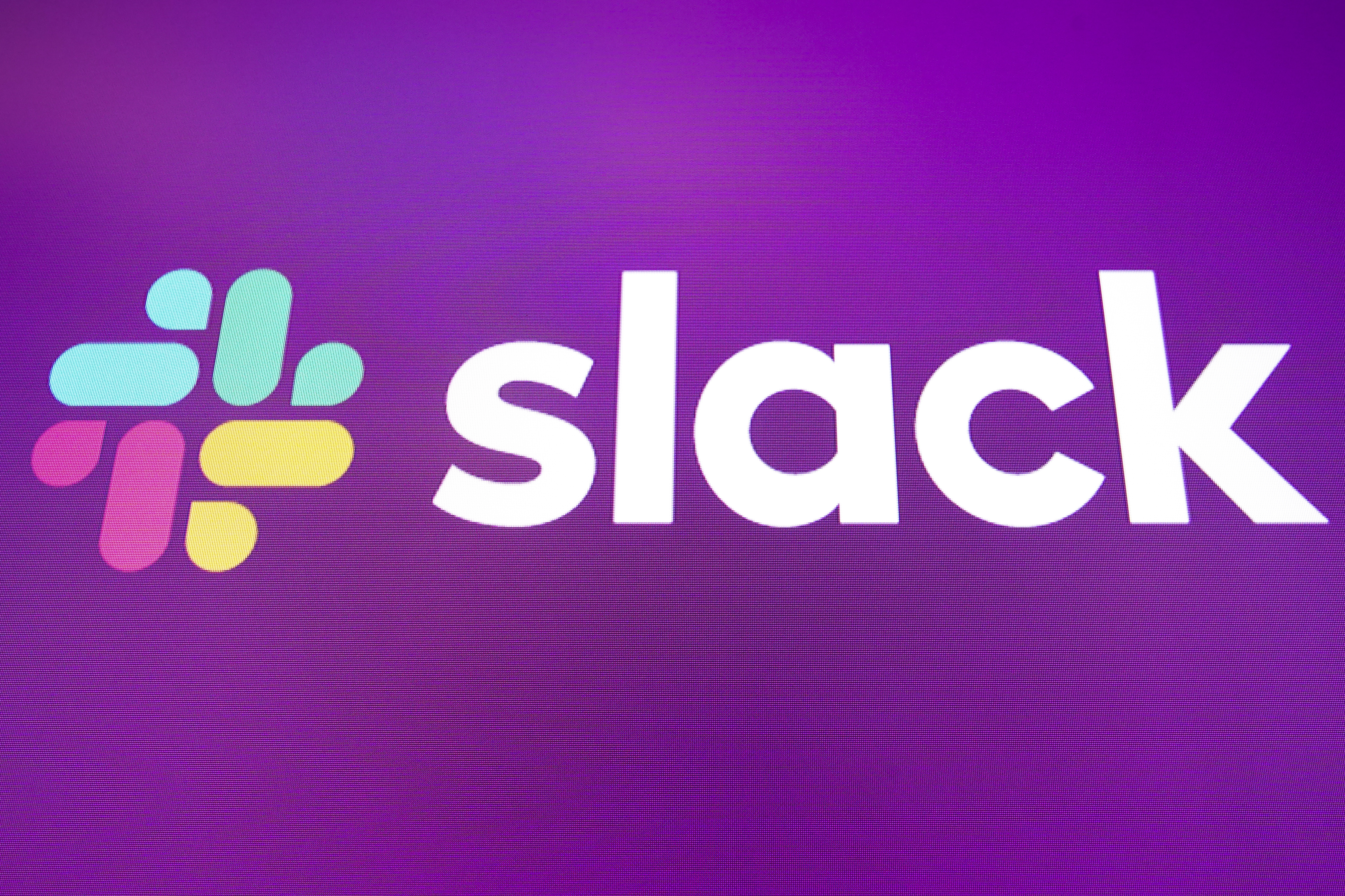 Slack logo on purple background
